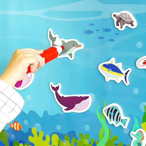 [아리아띠] 붙이고익히고 사운드 자석포스터 ver.2 동물 바다 우리동네