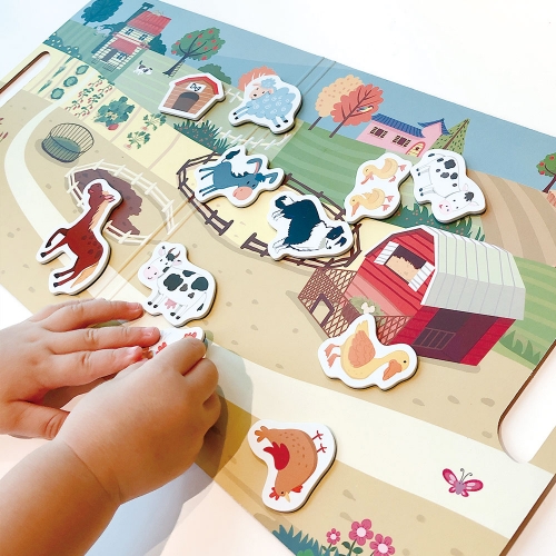 [아리아띠] 착착 자석놀이 스티커 3종 택1 농장 슈퍼 교통