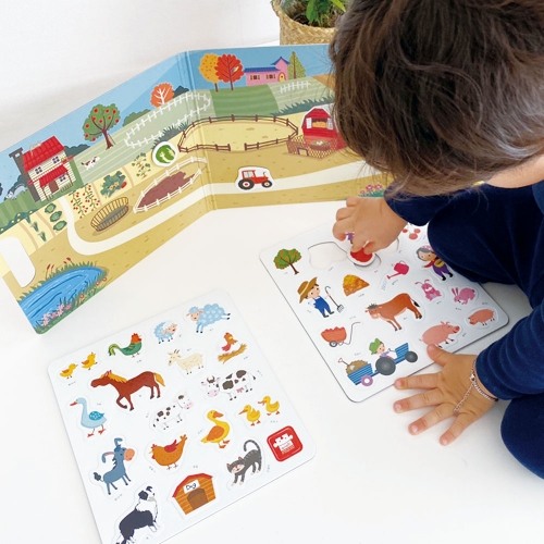 [아리아띠] 착착 자석놀이 스티커 3종 택1 농장 슈퍼 교통