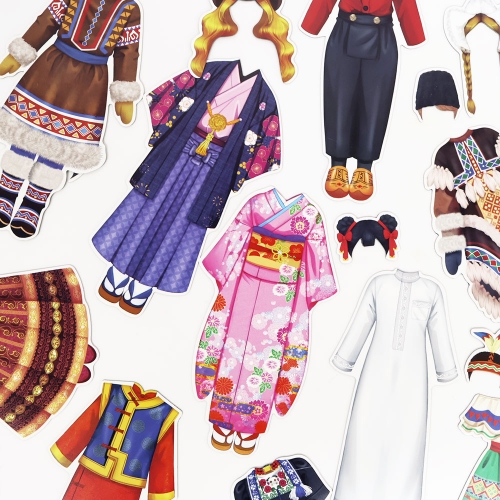 [아리아띠] 세계전통의상 자석놀이 인형옷갈아입히기 다문화 체험