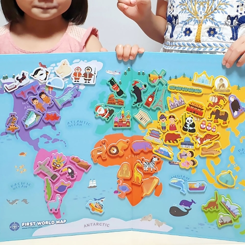 [아리아띠] 세계지도 자석 퍼즐놀이