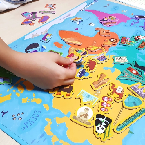 [아리아띠] 세계지도 자석 퍼즐놀이