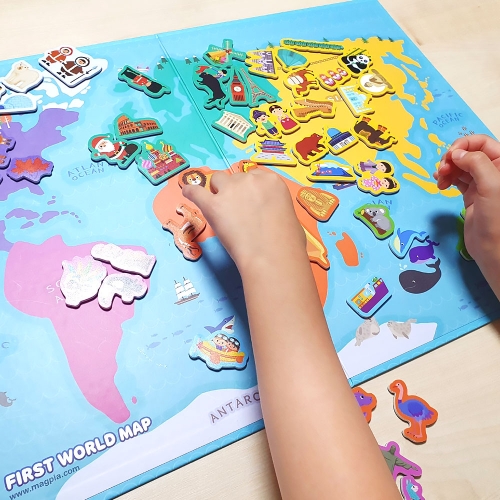 [아리아띠] 세계지도 자석 퍼즐놀이