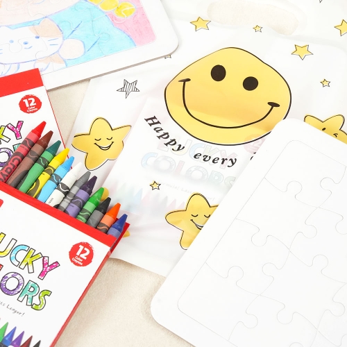 [아리아띠] 컬러링 퍼즐 10개 세트 DIY 어린이집 구디백 답례품 그림그리기