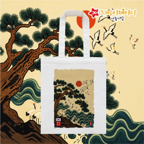 환경캠페인 일회용품 사용을 줄여요! K한류 민속 민화 시리즈 린넨 에코백 가방 숄더백
