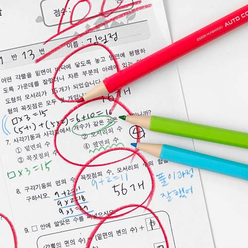 체크라이너 3색 채점펜세트 (4개)