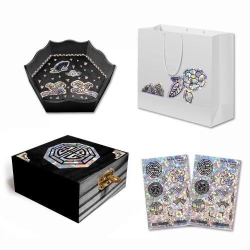 자개모양 홀로그램 스티커_전통문양(2매)