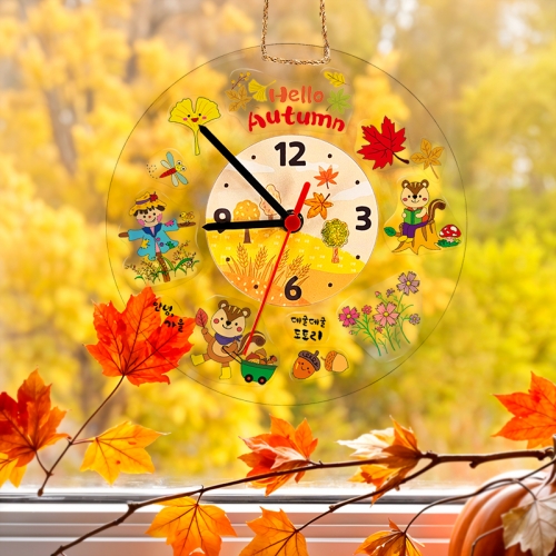 [탑키드] 스티커로 꾸미는 가을 투명 시계 만들기