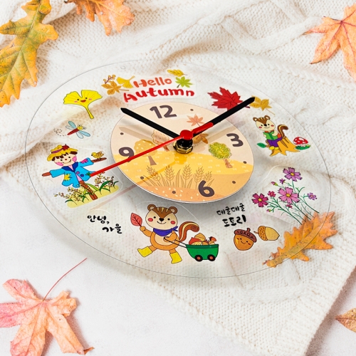 [탑키드] 스티커로 꾸미는 가을 투명 시계 만들기