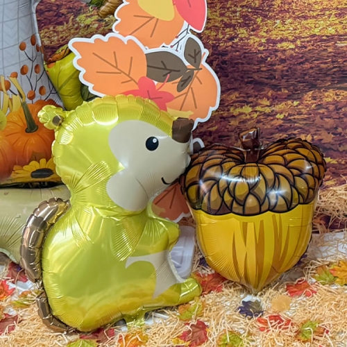 [파티붕붕] 가을소풍 도토리 풍선 / 교회 추수감사절 어린이집 유치원 가을 행사 파티 꾸미기 장식 소품