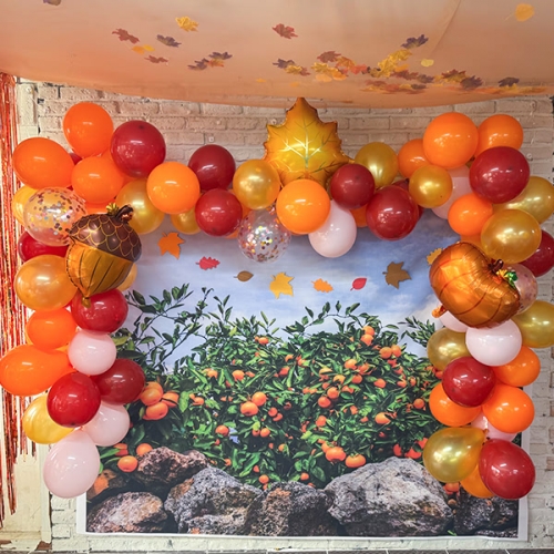 [파티붕붕] 가을 배경 세트 06 / 어린이집 유치원 가을 감귤 귤나무 체험 놀이 포토존 장식