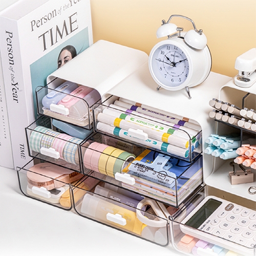 [델리] PK137 데스크 라운드 3단 수납 서랍장 중형