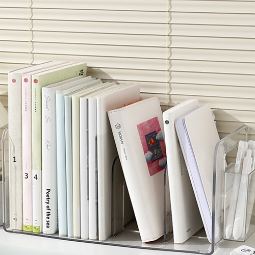 [델리] TB104 투명 아크릴 4칸 책꽂이