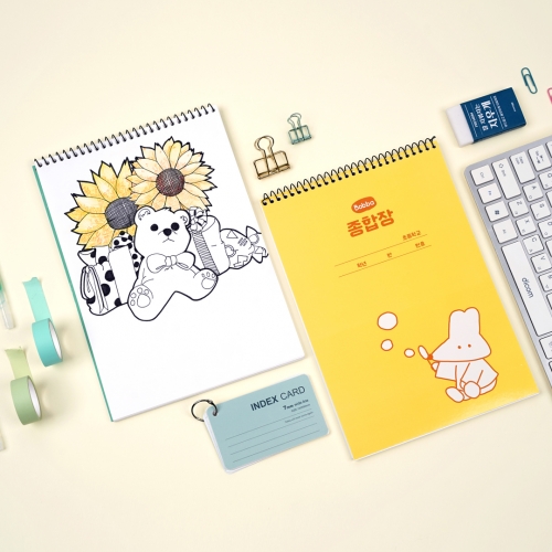 보바 버블 종합장 두꺼운 스프링 무지 연습장