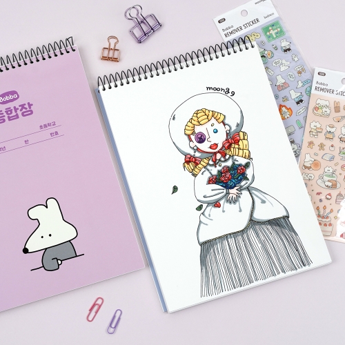 보바 심플 종합장 두꺼운 스프링 무지 연습장