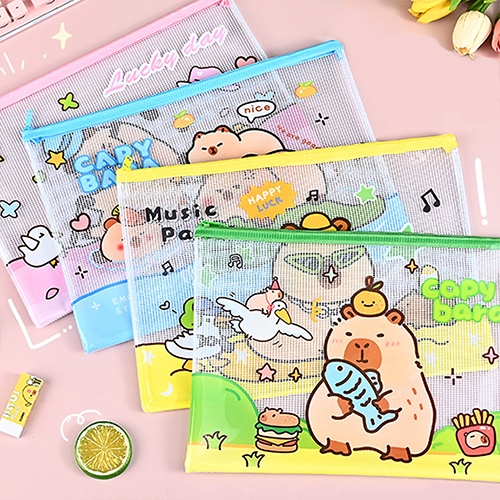 [아트필드] 카피바라 PVC 빅 매쉬 파우치