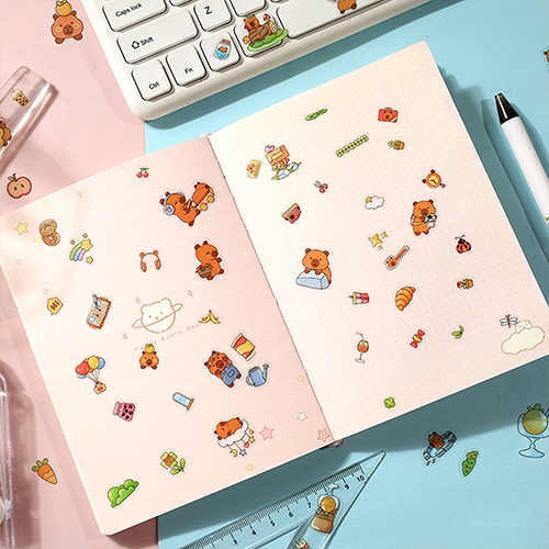 [아트필드] 카피바라 PET 스티커 6매