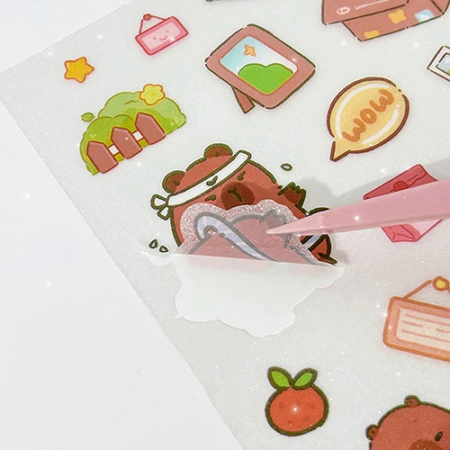 [아트필드] 해피 카피바라 투명 스티커 4매