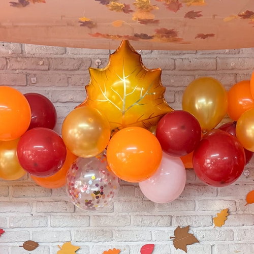 [파티붕붕] 풍성한 축복 아치 풍선세트 / 가을 단풍놀이 오렌지데이 풍선 교회 추수감사절 데코 장식