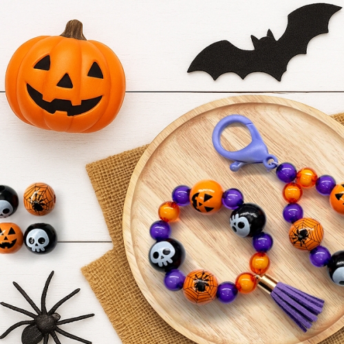 [탑키드] 할로윈 나무비즈 팔찌 키링 만들기