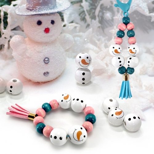 [탑키드] 크리스마스 눈사람 나무 비즈 팔찌 키링 만들기
