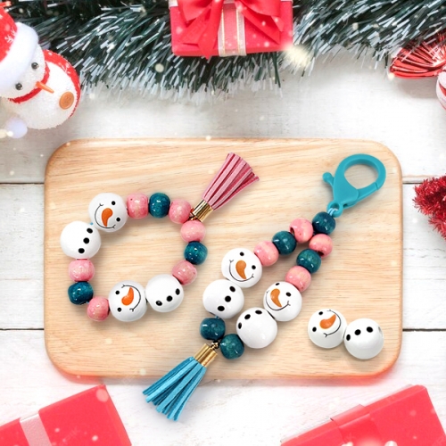 [탑키드] 크리스마스 눈사람 나무 비즈 팔찌 키링 만들기