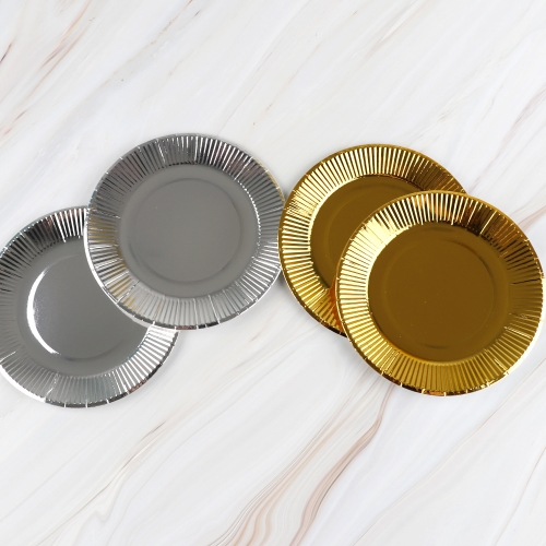 메이크문구 칼라종이접시 금색/은색