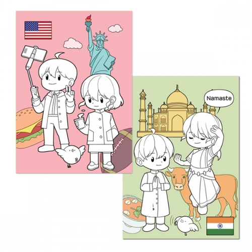 스탠드형 만년달력 좌충우돌 세계여행 컬러링