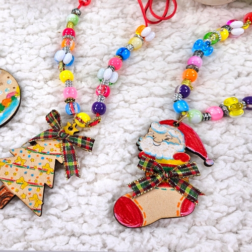 [만꾸] 크리스마스 우드 목걸이