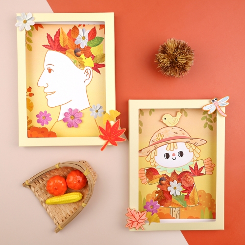 [오늘놀이] 가을 열매 입체 팝업 액자 만들기(도안 4장/꾸미기 스티커 포함/KC인증)