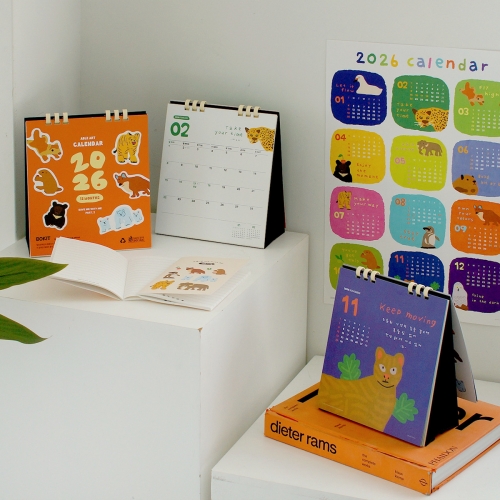 보킷 2026달력 친환경 캘린더 탁상달력 종이링 멸종위기동물