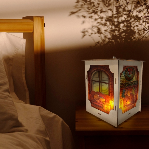 [탑키드] 크리스마스 불멍 우드 LED 장식 조명 무드등 만들기(약11 x 10.5 x 15.4cm)