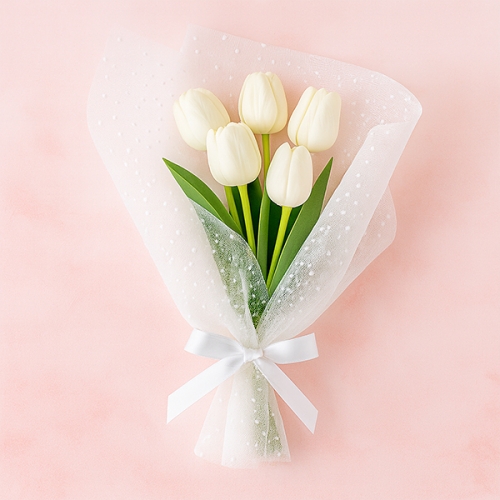 [탑키드] 눈송이 장식 눈꽃 망사 포장지(약 50cm X 3.6m)