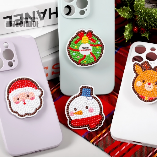 크리스마스 보석십자수 그립톡 스마트톡 만들기