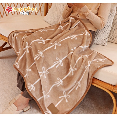 따뜻한 담요 무릎담요 크리스마스 선물 극세사담요 리본라인 담요(4색)