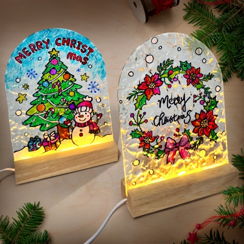 [탑키드] LED 크리스마스 아크릴 무드등 만들기(원목 받침)
