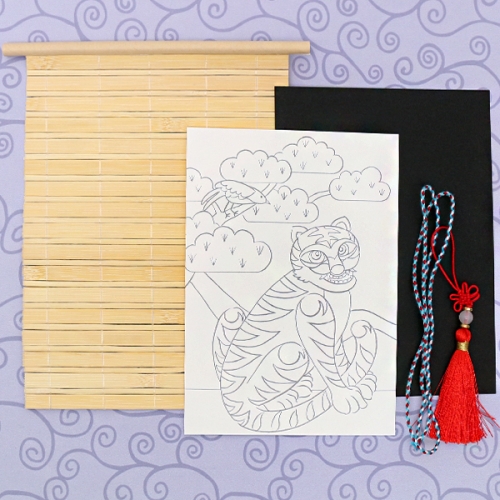 까치와 호랑이(미니 민화족자)1개