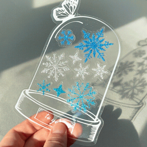 글리터 눈꽃 스티커 3color_9p