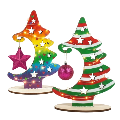 [더조은키즈]반짝이는 별달 LED트리_ 입체 종이트리 꾸미기