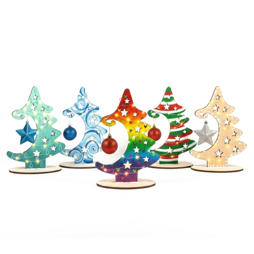 [더조은키즈]반짝이는 별달 LED트리_ 입체 종이트리 꾸미기