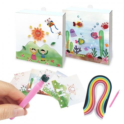 페이퍼 퀼링 유아 만들기 키트 도안포함 유치원 / 어린이집 미술 활동 재료