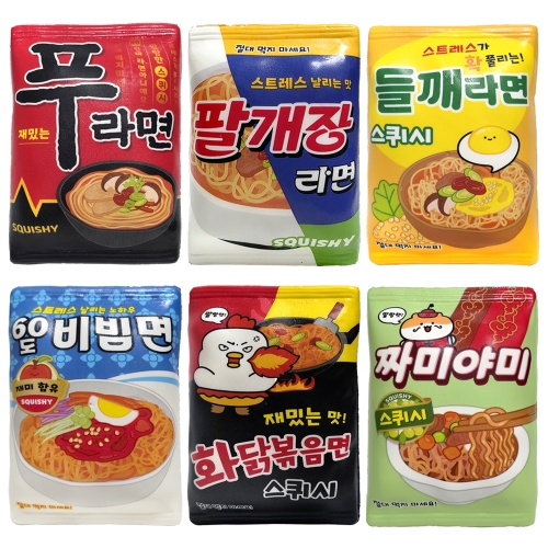 패러디 라면 스퀴시 말랑이 주물럭 (6개)