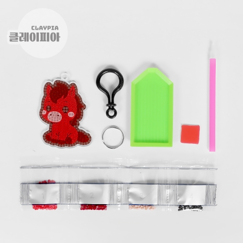 2026 병오년 붉은말 보석십자수 키링 만들기