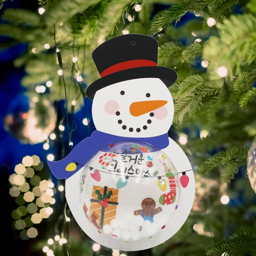 눈사람 오너먼트 카드 폼폼