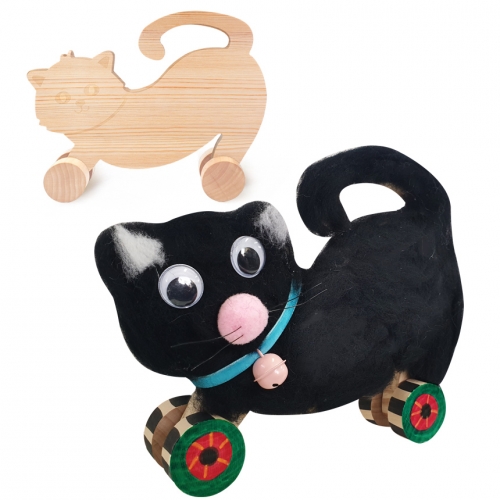 굴러가는 산책 고양이 유치원 방과후 원목 양모 펠트 장난감 만들기 세트