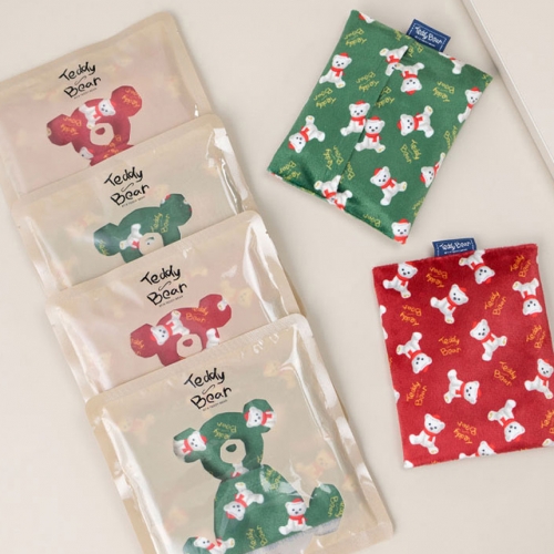 [테디베어] 국내산 극세사 핫팩 파우치