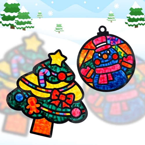 [오늘놀이] 겨울 오너먼트 썬캐쳐 만들기(2종 택1/장식/셀로판지 포함/KC인증)