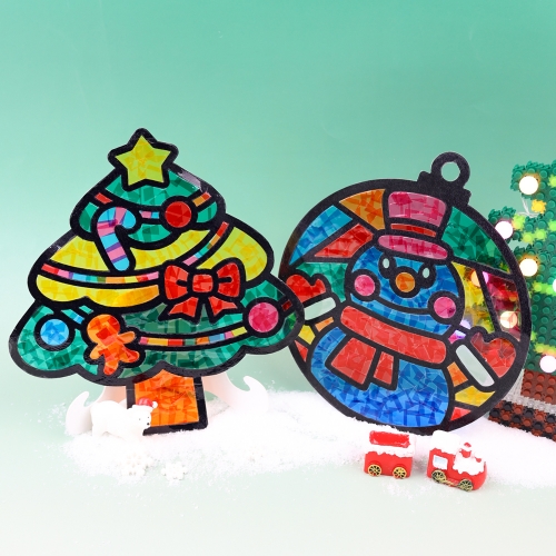 [오늘놀이] 겨울 오너먼트 썬캐쳐 만들기(2종 택1/장식/셀로판지 포함/KC인증)