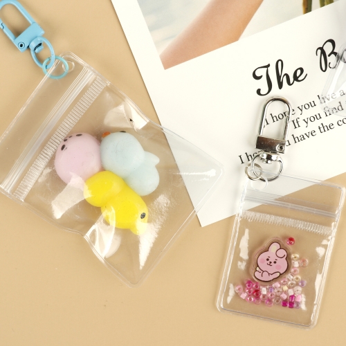 메이크문구 미니지퍼백키링 4종