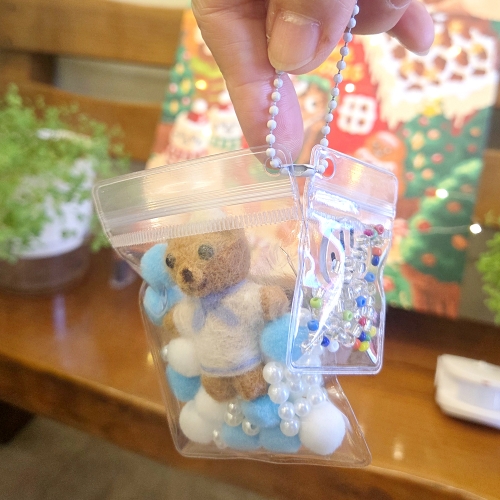 메이크문구 미니지퍼백키링 4종